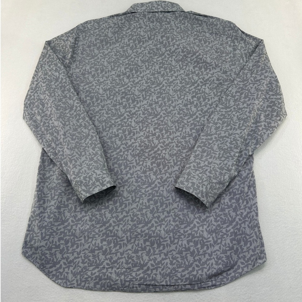 Calvin Klein Steel+ Mens 2XL Slim Fit Stretch Wrinkle Free Grey Abstract Shirt - Picture 6 of 7